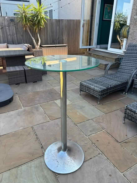 Photo of free Glass & chrome bar table (Orpington) #1