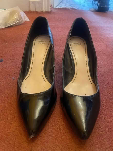 Photo of free Size 7 M&S black patent heels (LS5 Kirkstall) #2