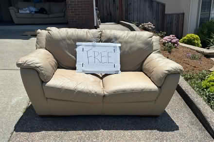 Photo of free Leather Loveseat (East Castro Valley) #1