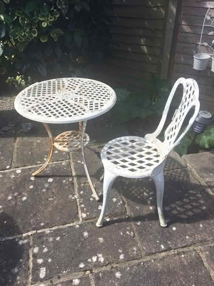 Photo of free Bistro table and one chair (Kingsham, Chichester) #1
