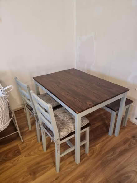 Photo of free Dining table, 2x chairs and bench (Coxheath ME17) #1