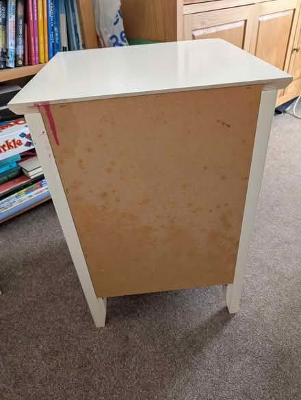 Photo of free Bedside cabinet, white, 3 drawer (Heaton Norris SK4) #4