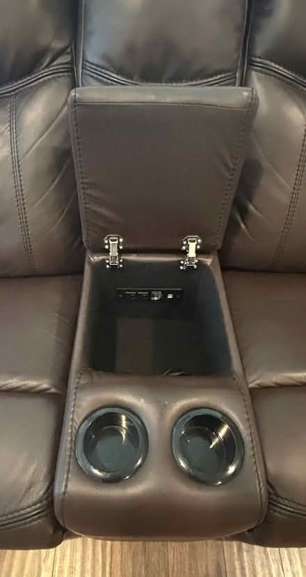 Photo of free Faux leather reclining loveseat (Berryessa) #4