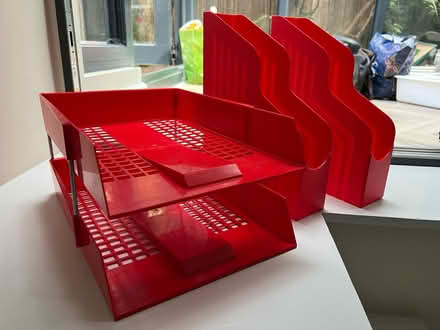 Photo of free Red Plastic In-tray/Filing Set (SW4) #2
