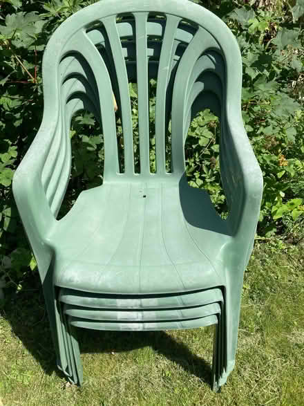 Photo of free Green plastic garden chairs (Dean Row SK9) #1