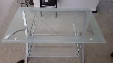 Photo of free Glass top office desk (203 Bear Tr. New Bern, 28562) #1