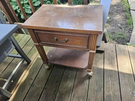 Photo of free Small Table on Wheels (Hampton,NJ) #1