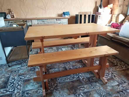 Photo of free Wooden table and benches (Allestree DE22) #1