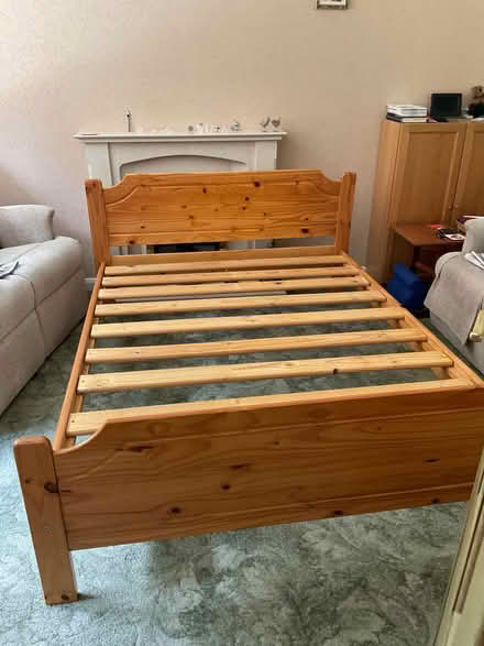 Photo of free Small double bed frame. Pine. (Grappenhall WA4) #2