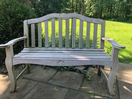 Photo of free teak garden bench (lawrenceville) #1