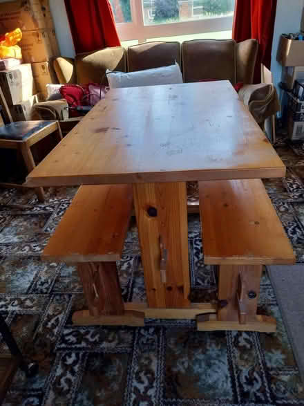 Photo of free Wooden table and benches (Allestree DE22) #2