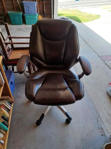 Photo of free Leather desk chair (Granada Hills) #1