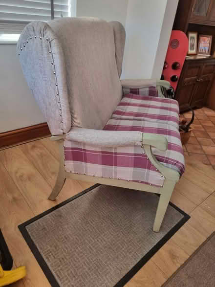 Photo of free 2 seater sofa grey/purple (Newthorpe notts) #2