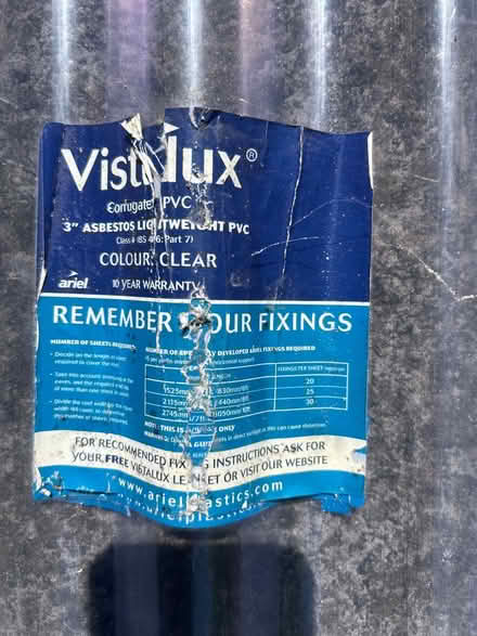 Photo of free X2 corrugated PVC Roof sheets (L19) #2