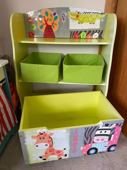 Photo of free Kids books and toys storage shelf (Hitchin, Periwinkle Lane) #3