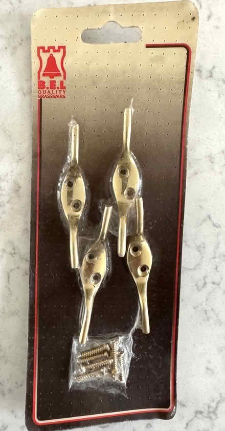 Photo of free 4 Brass Cleat Hooks (for blinds) (East Marden) #1