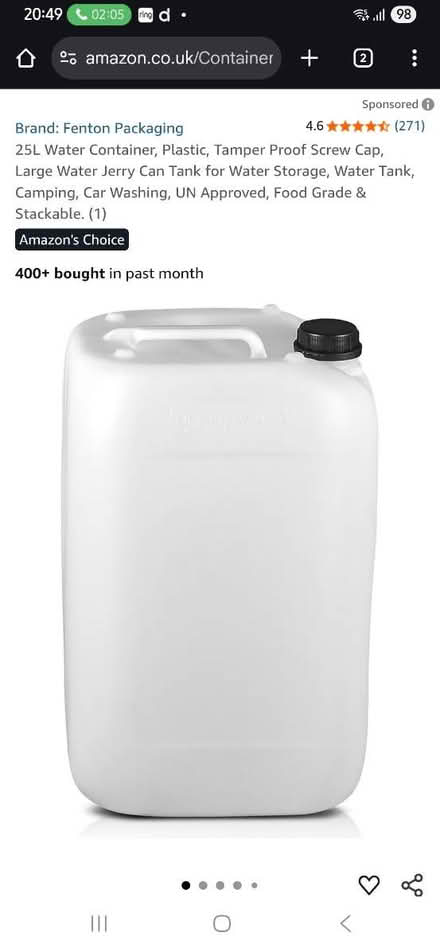 Photo of 25l water container(s) (SN25 Blunsdon) #1