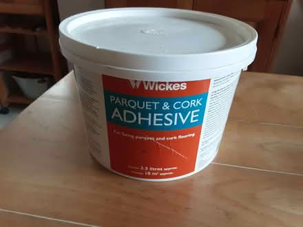 Photo of free Full tub parquet / cork flooring adhesive (Kington HR5) #1