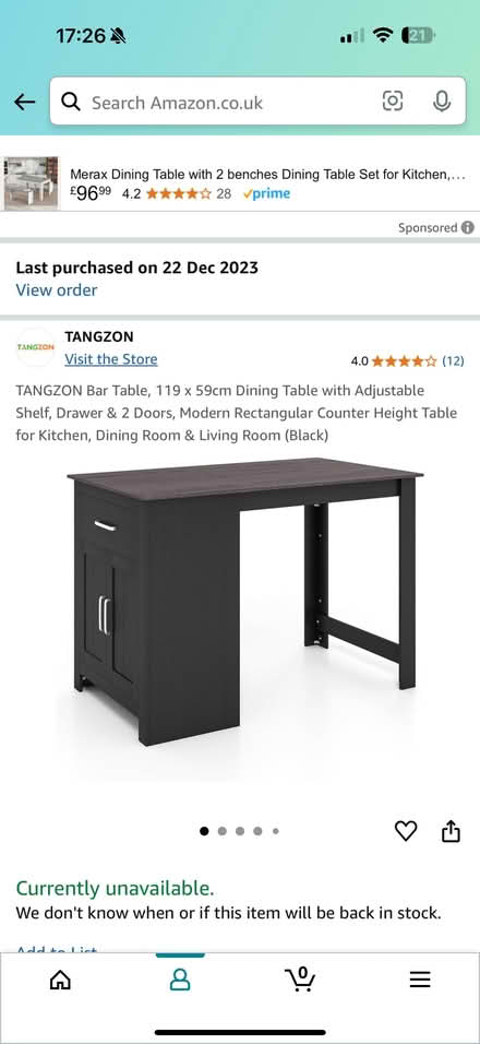 Photo of free Bar Table (Kingsmead) #2