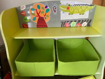 Photo of free Kids books and toys storage shelf (Hitchin, Periwinkle Lane) #1
