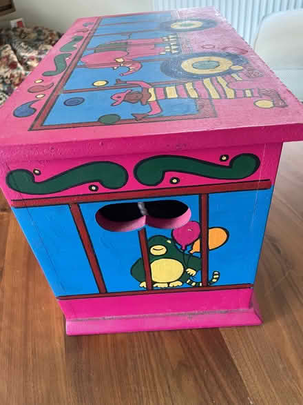 Photo of free Small decorated wooden toy box (Thames Ditton KT8) #2