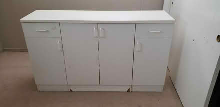 Photo of free White press board cabinet (Vallejo) #3