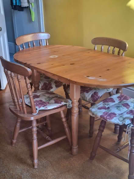 Photo of free Solid pine table and 4 chairs (Crookesmoor S10) #1