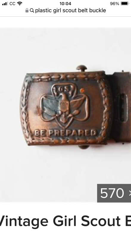 Photo of older Girl Scout belt buckle (Grant Rd>Fremont Ave<85) #1