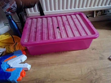 Photo of free Pink plastic storage box (Seaside BN22) #2