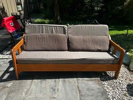 Photo of free Wood frame sofa (Potomac MD) #1
