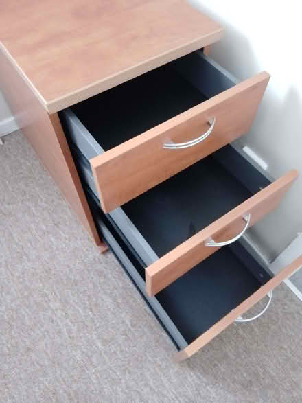 Photo of free Brown large desk drawers ONE SET (Furzton MK4) #1