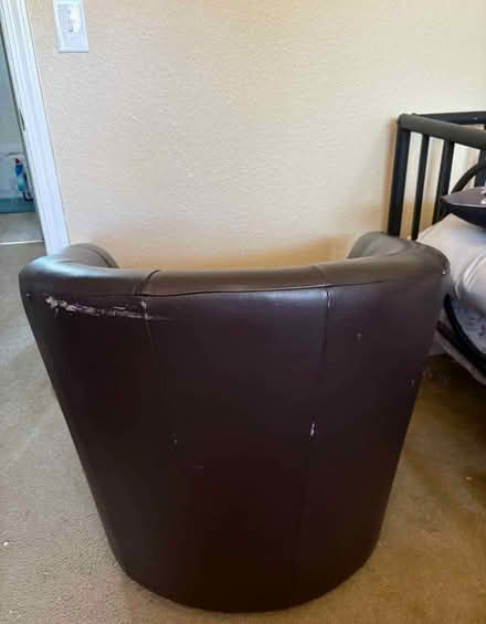 Photo of free Leather Barrel Chair (Tracy,) #3