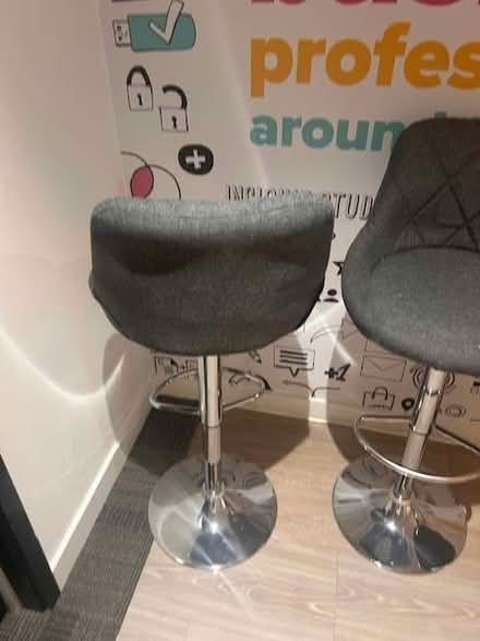 Photo of free x2 grey bar stools (Covent Garden WC2B) #1