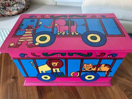 Photo of free Small decorated wooden toy box (Thames Ditton KT8) #1