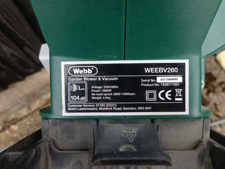 Photo of free Webb Garden Vac and Blower. (TN25) #3
