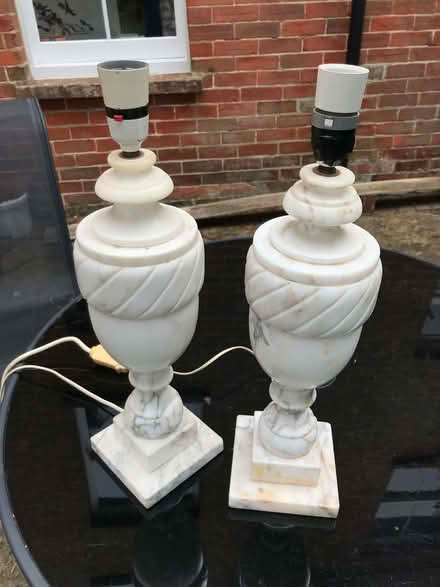 Photo of free Pair of marble table lamps - about 40cm tall (Lewes BN7) #1