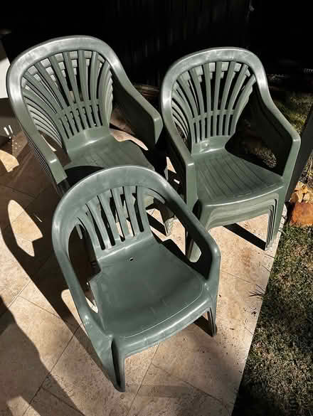 Photo of free 12 green plastic garden chairs (Killara) #1