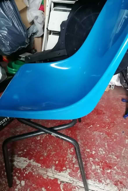 Photo of free 3 x blue solid plastic chairs (Presteigne LD8) #3