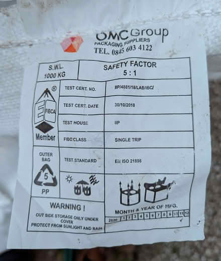 Photo of free 1 ton 1m^3 bags (AB13) #2