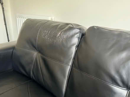 Photo of free 3 seater black leather sofa with chaise (Winchmore Hill N21) #4