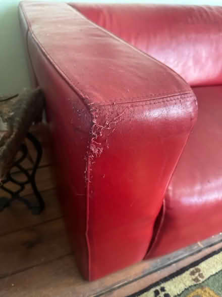 Photo of free Red Leather Sofa (bucktown) #2