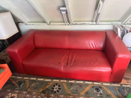 Photo of free Red Leather Sofa (bucktown) #3