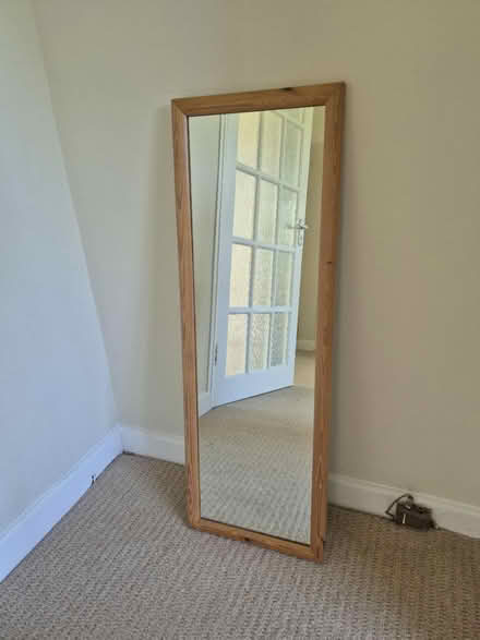 Photo of free Long mirror with brown frame (Cabinteely) #1