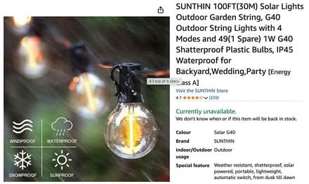 Photo of free Solar lights outdoor garden string (Oxford OX2) #4