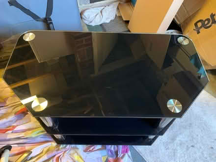 Photo of free Black Glass TV Stand (Sandhurst GU47) #2