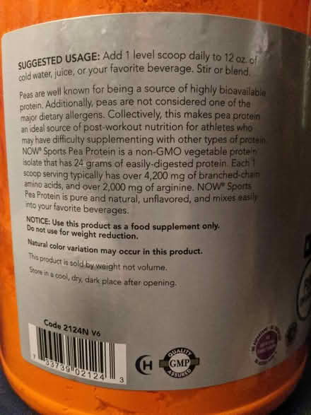 Photo of free Pea Protein Powder (East Village) #4