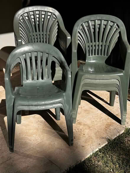 Photo of free 12 green plastic garden chairs (Killara) #2