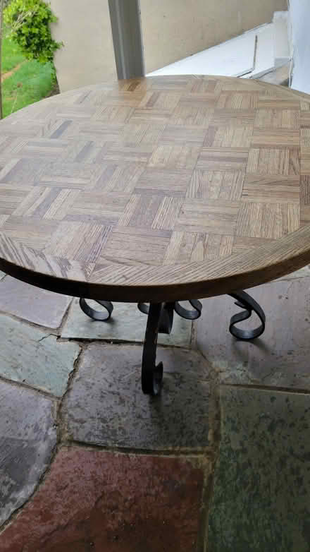 Photo of free Parquet top table (Fayette Road Scarsdale) #1