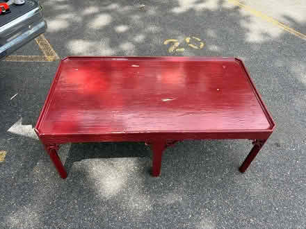 Photo of free Red coffee table (Allston) #1