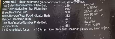 Photo of free BMW Series 1 Spare Bulb Kit (CT2) #3